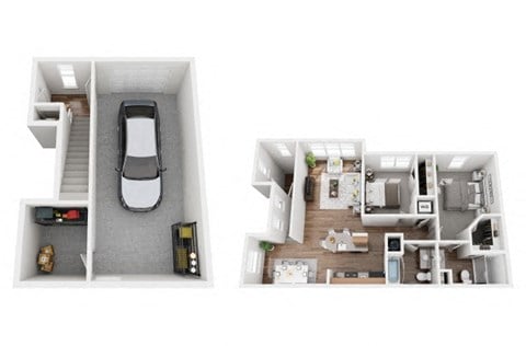 Floor plan for 2 beds, 2 baths, 1084 sqft
